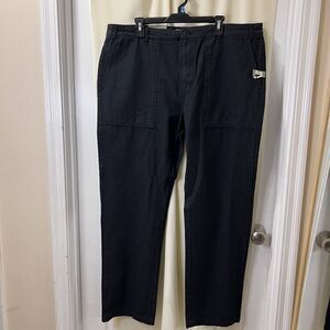 Mens Goodfellow Straight Utility Cargo Pants Black 42x32 Workwear Casual NWT